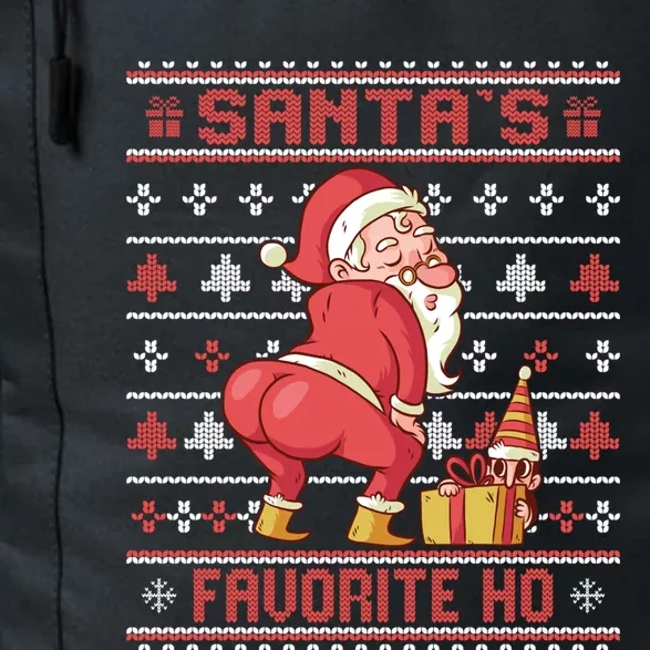 SantaS Favorite Ho Twerking Santa Offensive Ugly Sweater Gift Daily Commute Backpack