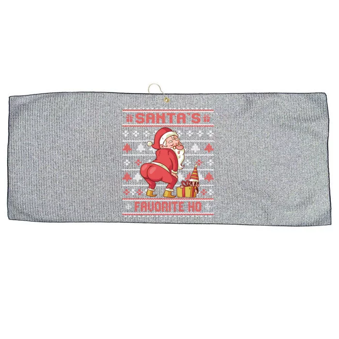 SantaS Favorite Ho Twerking Santa Offensive Ugly Sweater Gift Large Microfiber Waffle Golf Towel