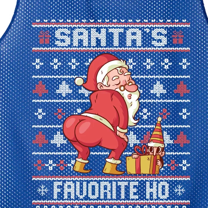 SantaS Favorite Ho Twerking Santa Offensive Ugly Sweater Cute Gift Mesh Reversible Basketball Jersey Tank