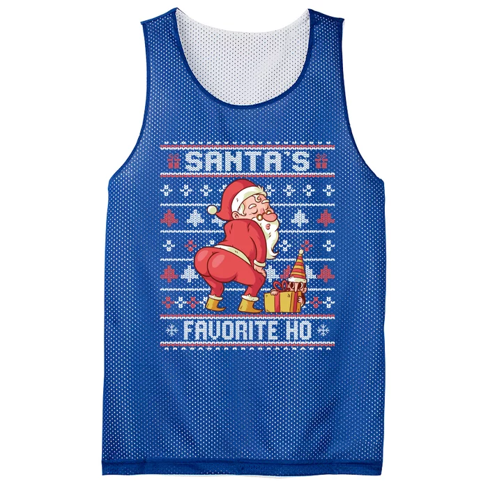 SantaS Favorite Ho Twerking Santa Offensive Ugly Sweater Cute Gift Mesh Reversible Basketball Jersey Tank