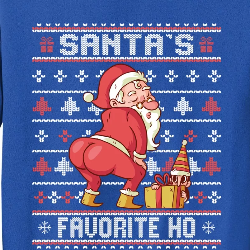 SantaS Favorite Ho Twerking Santa Offensive Ugly Sweater Cute Gift Tall Sweatshirt