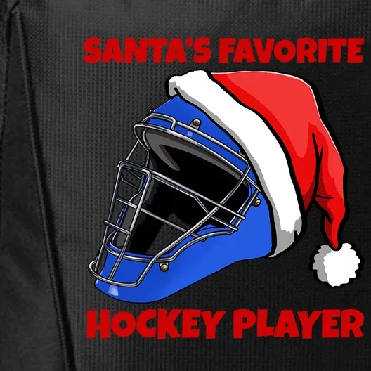 Santas Favorite Hockey Player Funny Hockey Game Gift City Backpack