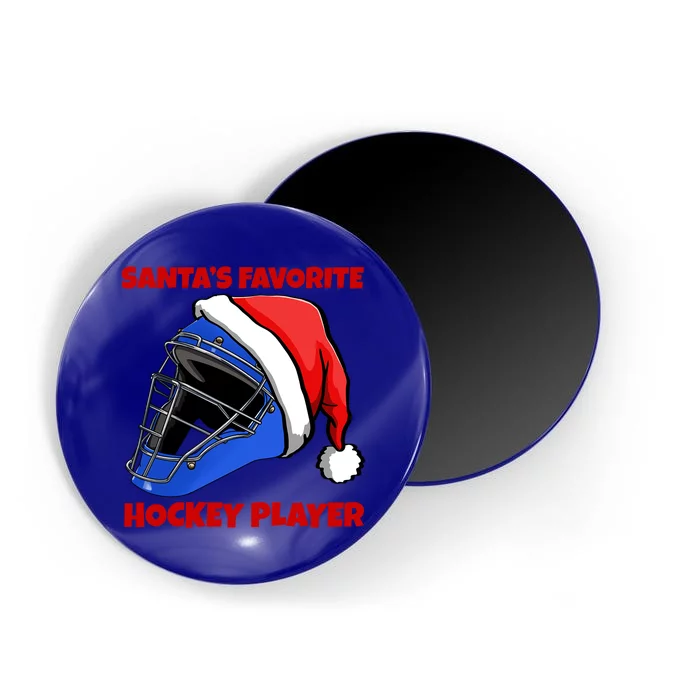 Santas Favorite Hockey Player Funny Hockey Game Gift Magnet