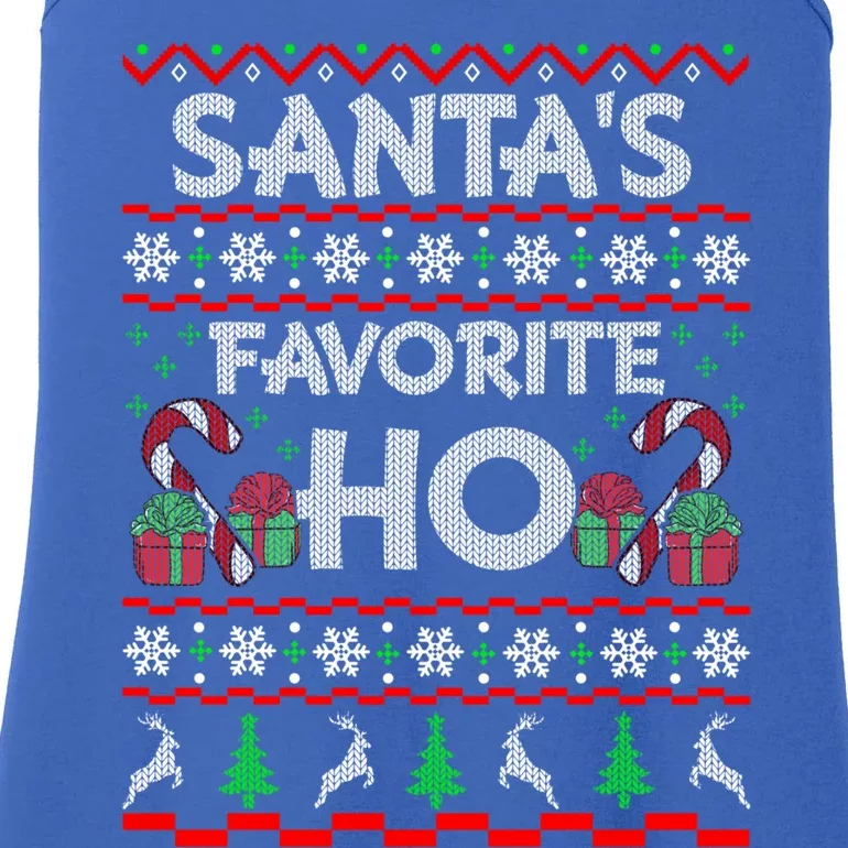 SantaS Favorite Ho Gift Xmas Ugly Christmas Sweater Funny Gift Ladies Essential Tank