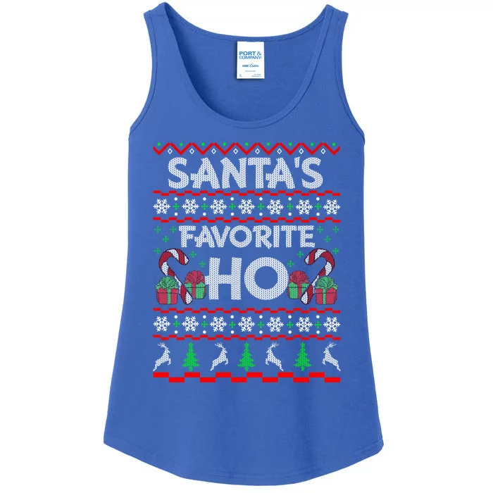 SantaS Favorite Ho Gift Xmas Ugly Christmas Sweater Funny Gift Ladies Essential Tank