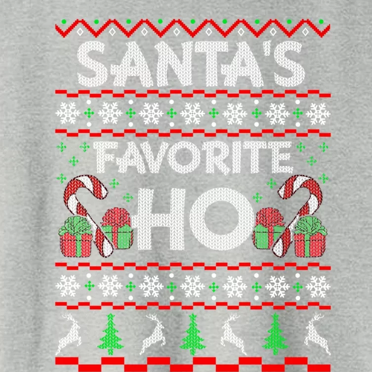 SantaS Favorite Ho Gift Xmas Ugly Christmas Sweater Funny Gift Women's Crop Top Tee