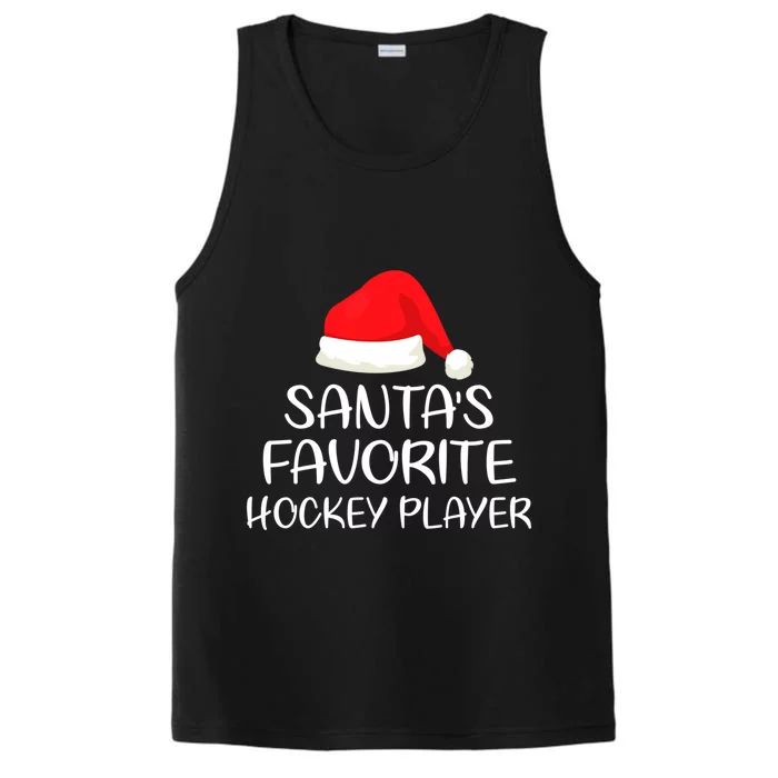 Santas Favorite Hockey Player Matching Family Xmas Cool Gift Performance Tank