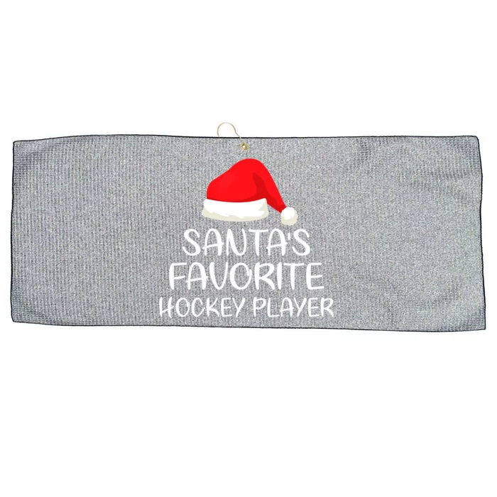 Santas Favorite Hockey Player Matching Family Xmas Cool Gift Large Microfiber Waffle Golf Towel