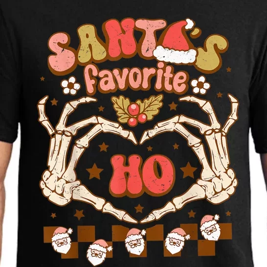 Santa's Favorite Ho Skeleton Santa Claus Christmas Pajamas Pajama Set