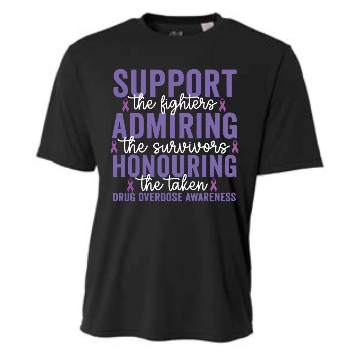 Support Fighters Honouring Taken Drug Overdose Awareness Cooling Performance Crew T-Shirt