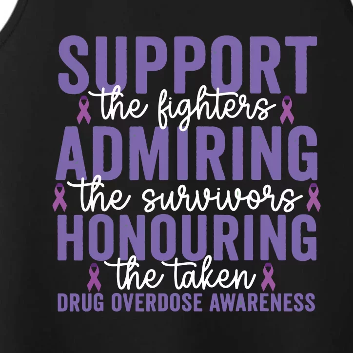 Support Fighters Honouring Taken Drug Overdose Awareness Performance Tank