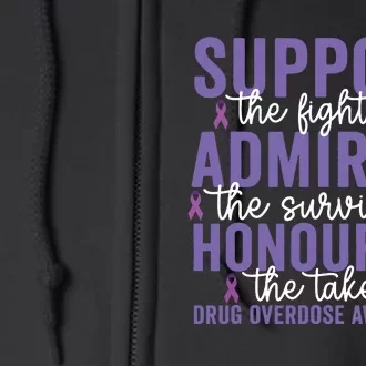 Support Fighters Honouring Taken Drug Overdose Awareness Full Zip Hoodie