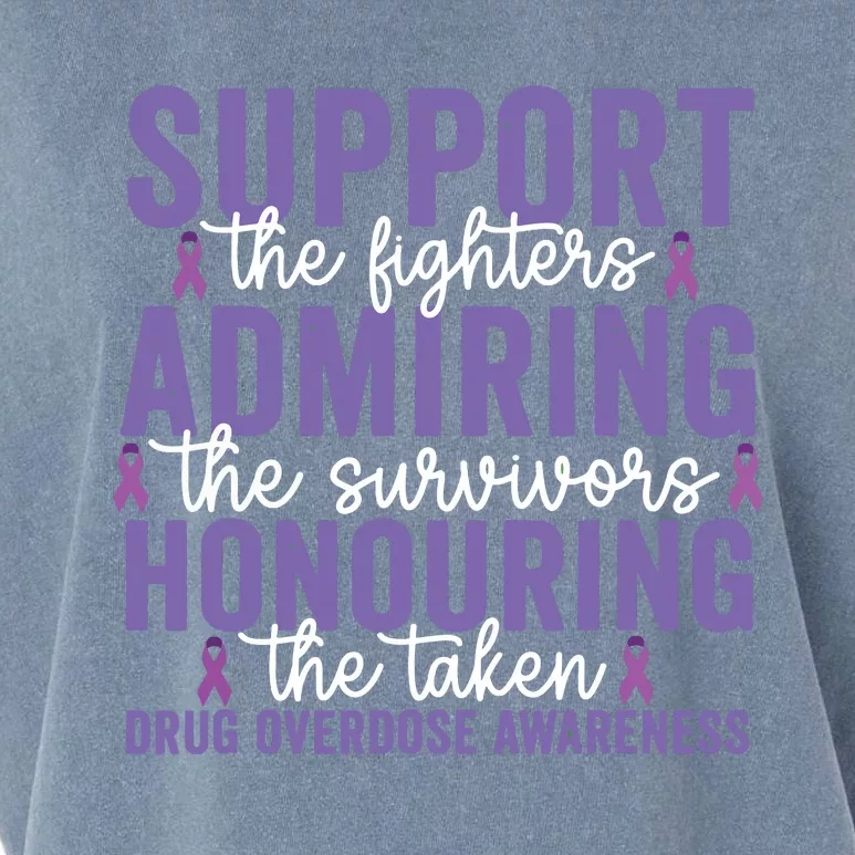 Support Fighters Honouring Taken Drug Overdose Awareness Garment-Dyed Women's Muscle Tee