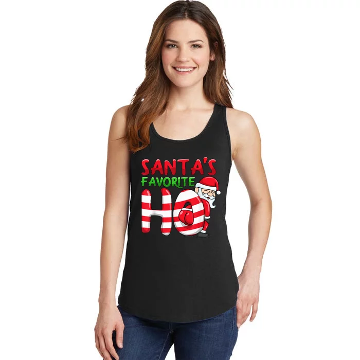 Santas Favorite Ho Santa favourite Ho Funny Girls Christmas Ladies Essential Tank