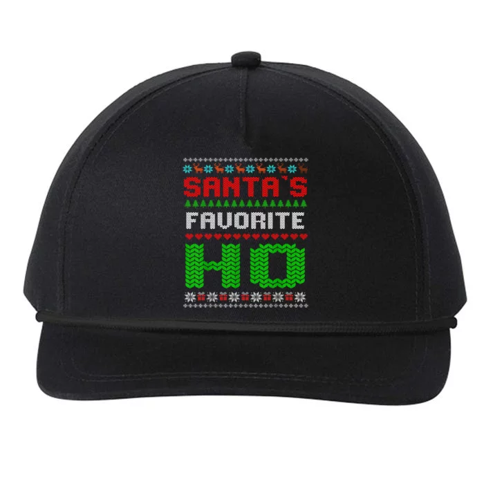 Santas Favorite Ho Ugly Christmas Pajama Funny X-Mas Humor Snapback Five-Panel Rope Hat