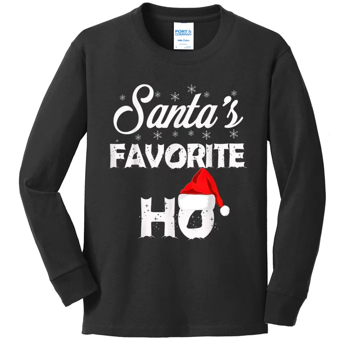 Santa's Favorite Ho Funny Christmas Gift Kids Long Sleeve Shirt