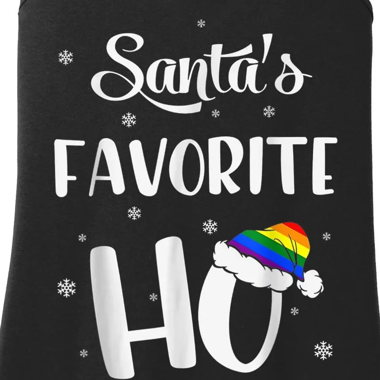 Santas Favorite Ho Gay Christmas Lesbian Xmas Shirt Ladies Essential Tank