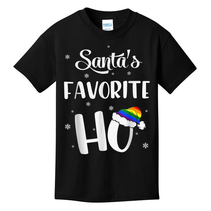 Santas Favorite Ho Gay Christmas Lesbian Xmas Shirt Kids T-Shirt