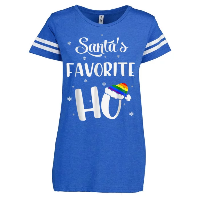 Santas Favorite Ho Gay Christmas Lesbian Xmas Shirt Enza Ladies Jersey Football T-Shirt