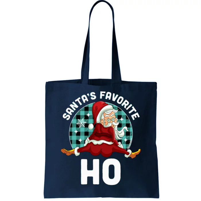 SantaS Favorite Ho Xmas Naughty Santa Christmas Pajama Tote Bag