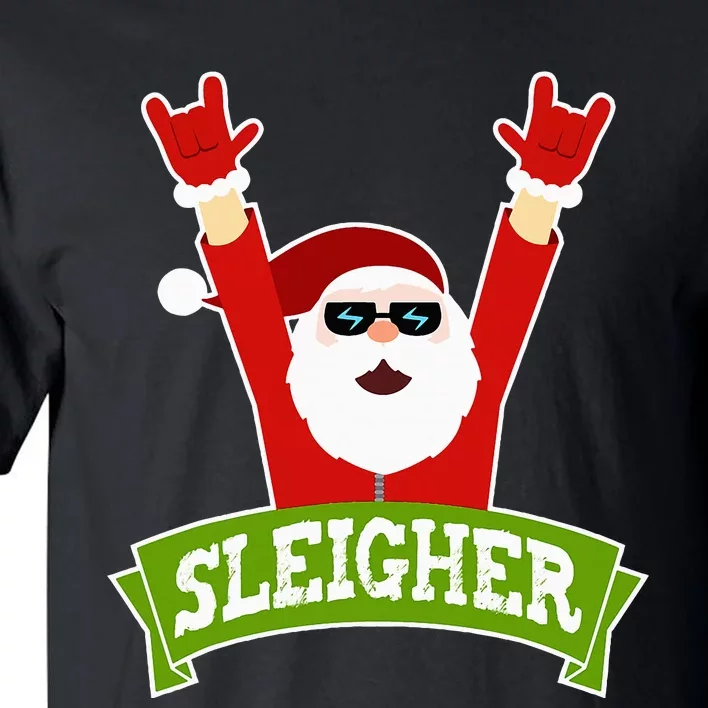 Sleigher Funny Heavy Metal Music Santa Christmas Tall T-Shirt