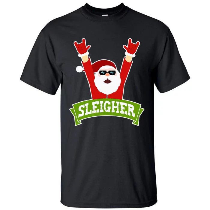 Sleigher Funny Heavy Metal Music Santa Christmas Tall T-Shirt