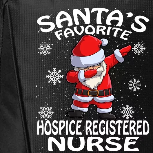 Santas Favorite Hospice Registered Nurse Christmas Gift City Backpack