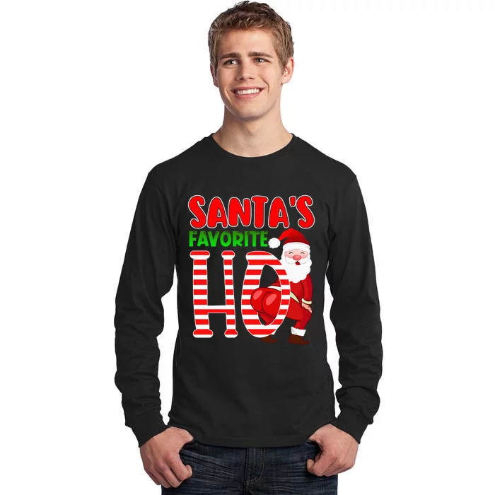 Santa's Favorite Ho Funny Christmas Wo Xmas Santa Gifts Tall Long Sleeve T-Shirt