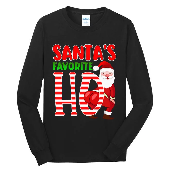 Santa's Favorite Ho Funny Christmas Wo Xmas Santa Gifts Tall Long Sleeve T-Shirt