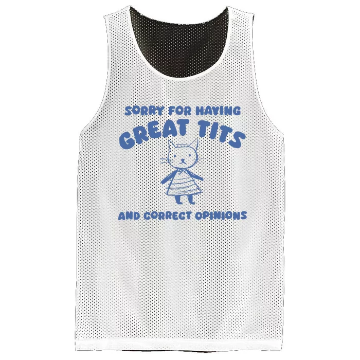 Sorry For Having Great Tits And Correct Opinions Mesh Reversible Basketball Jersey Tank