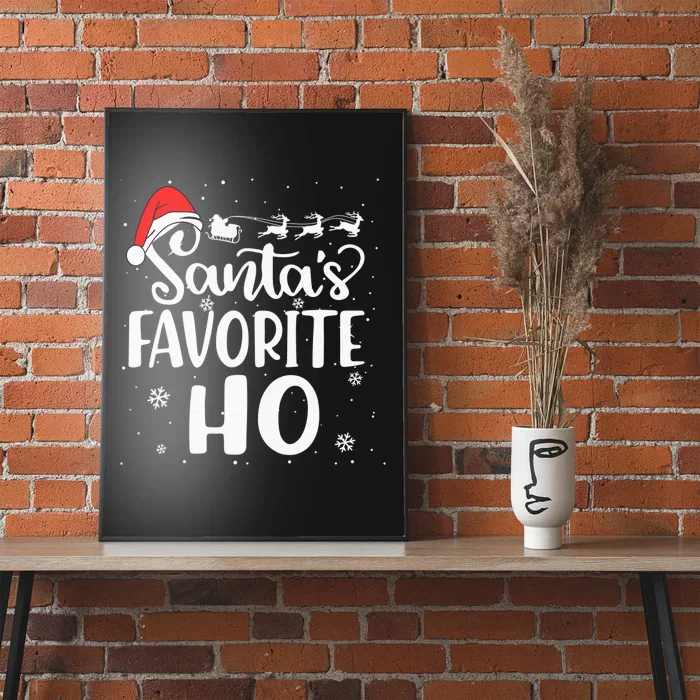 Santa's Favorite Ho Santa Hat Christmas Xmas Pajamas Gifts Poster