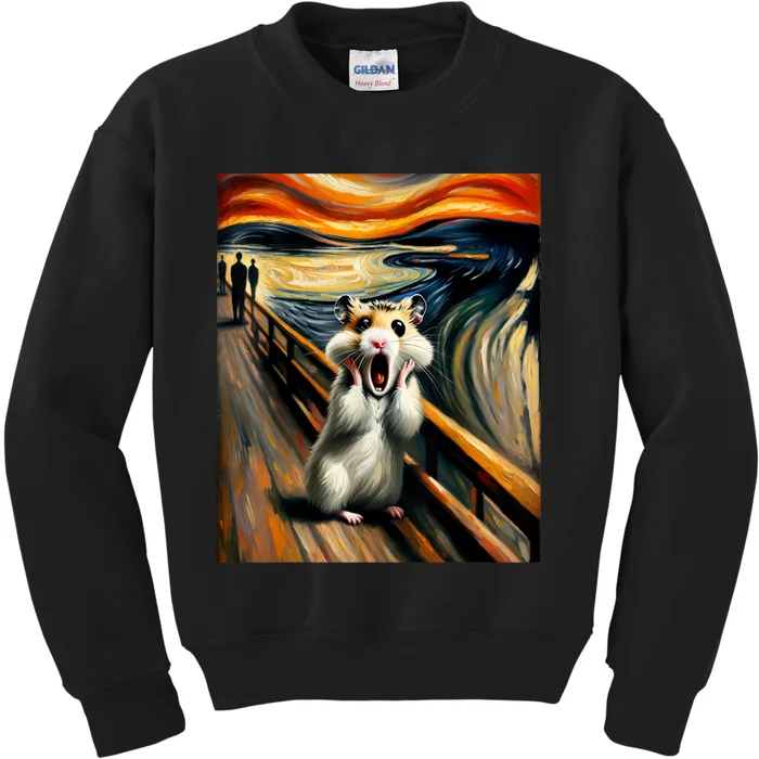 Scream For Hamster Lovers | Artistic Hamster Kids Sweatshirt