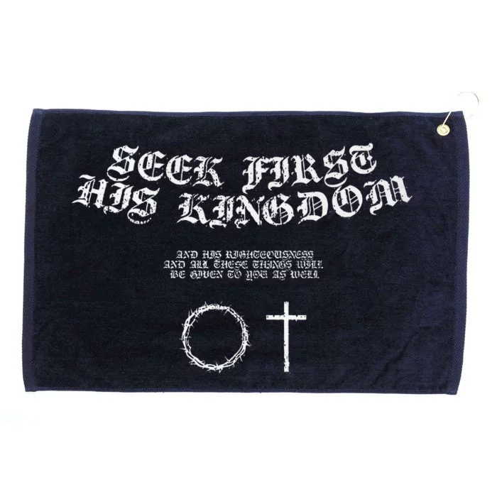 Seek First His Kingdom Premium Grommeted Golf Towel