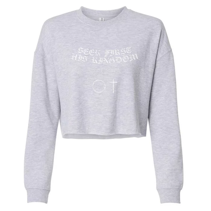 Seek First His Kingdom Premium Cropped Pullover Crew