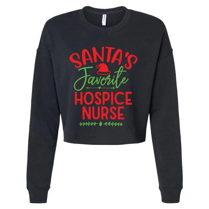 Santas Favorite Hospice Nurse Christmas Cool Cropped Pullover Crew