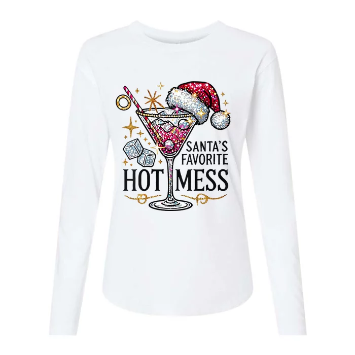 Santas Favorite Hot Mess Funny Margarita Womens Cotton Relaxed Long Sleeve T-Shirt