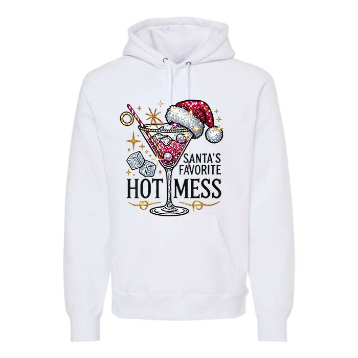 Santas Favorite Hot Mess Funny Margarita Premium Hoodie