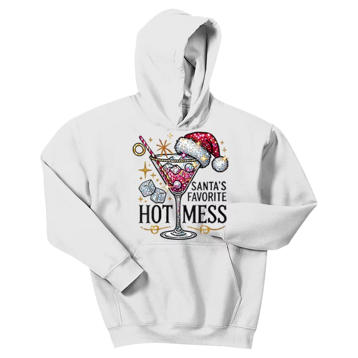 Santas Favorite Hot Mess Funny Margarita Kids Hoodie