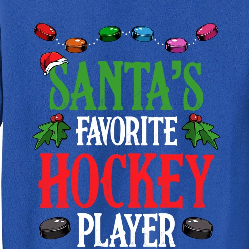 Santas Favorite Hockey Player Merry Christmas Team Sport Gift Sweatshirt