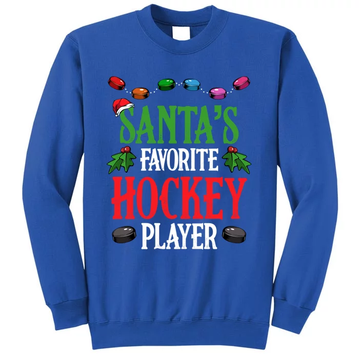 Santas Favorite Hockey Player Merry Christmas Team Sport Gift Sweatshirt