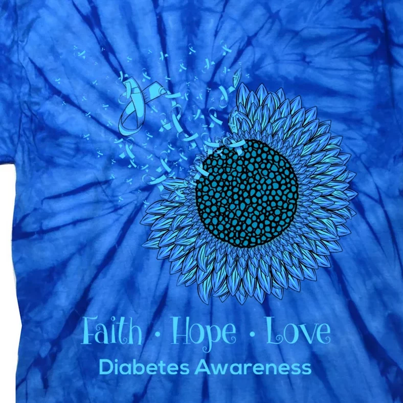 Sunflower Faith Hope Love Diabetes Awareness Diabetic Funny Gift Tie-Dye T-Shirt