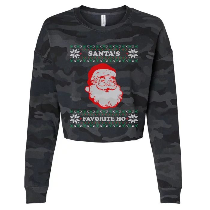 Santas Favorite Ho Inappropriate Ugly Christmas Sweater Gift Cropped Pullover Crew