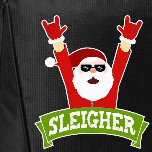 Sleigher Funny Heavy Metal Music Santa Christmas City Backpack