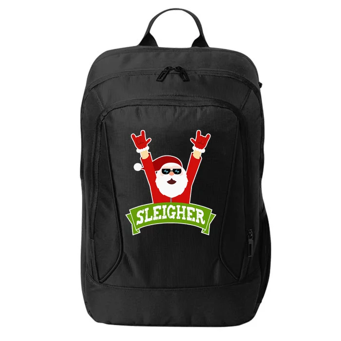 Sleigher Funny Heavy Metal Music Santa Christmas City Backpack