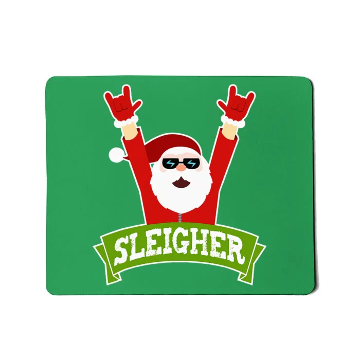 Sleigher Funny Heavy Metal Music Santa Christmas Mousepad