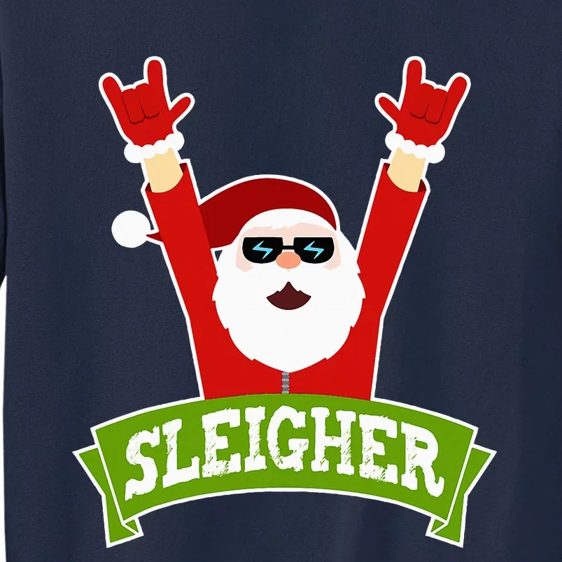 Sleigher Funny Heavy Metal Music Santa Christmas Tall Sweatshirt