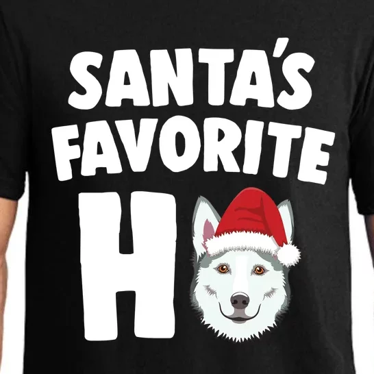 Santas Favorite Ho Gift Siberian Husky Christmas Top Pajama Set