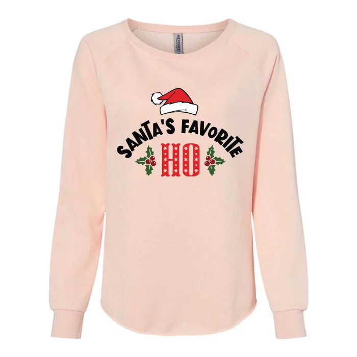 SantaS Favorite Ho Christmas Womens California Wash Sweatshirt