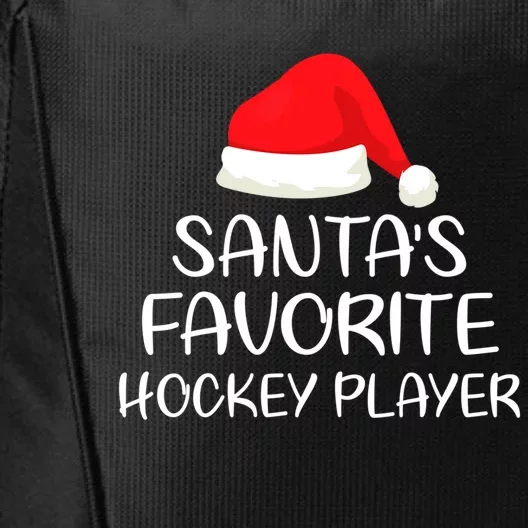 SantaS Favorite Hockey Player Matching Family Xmas Great Gift City Backpack