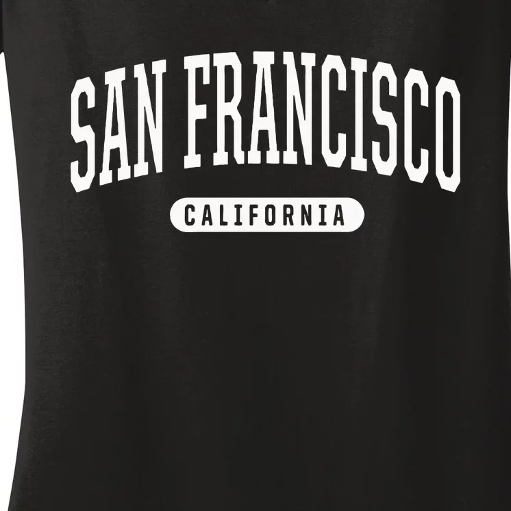 San Francisco Hoodie Swea College University Style Women's V-Neck T-Shirt